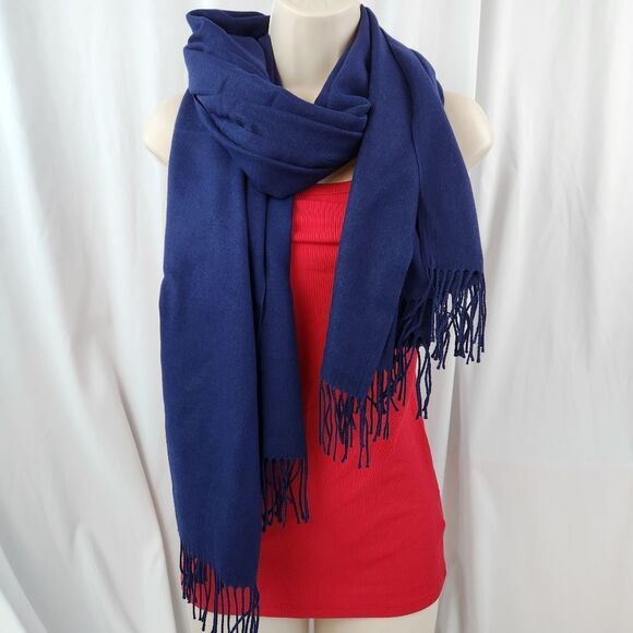 🩵NWOT Blue Lightweight Pashmina Wrap/Shawl/Scarf - Picture 7 of 12